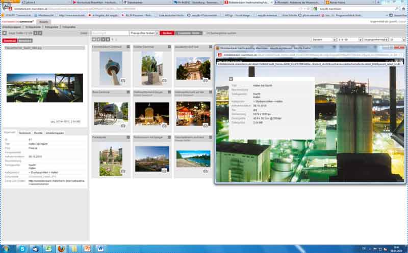 Screenshot easydb Bilddatenbank Digital Asset Management von Programmfabrik für Stadtmarketing Mannheim