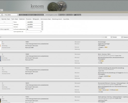 KENOM data search with easydb