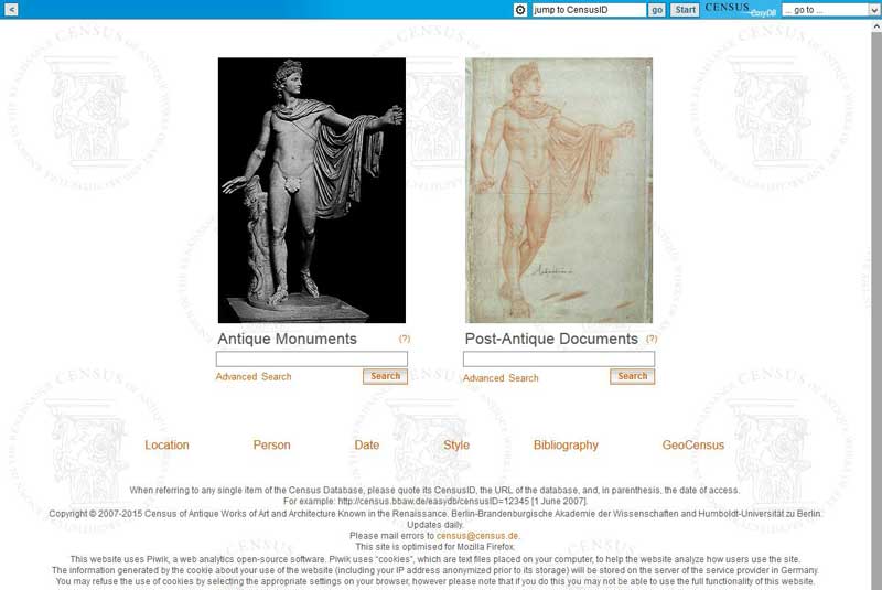 Screenshot von easydb-museum Berlin Brandenburgische Akademie der Wissenschaften, Projekt: Census