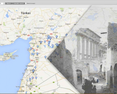 Screenshot of Syria with a monument to the use of easydb - museum from Programmfabrik