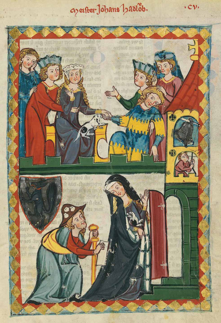 Aus dem Codex Manesse der Universitätsbibliothek: Autorbild Johannes Hadlaub - Bilderschließung durch easydb von Programmfabrik  