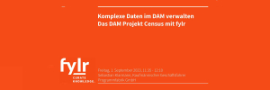 Startfolie des Vortrages von Programmfabrik zu fylr auf dem 11. DAM-Partnertreffen bei CDS-Gromke