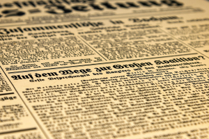 Bild einer historischen Zeitung für Detusches Zeitungsmuseum Uni Augsburg